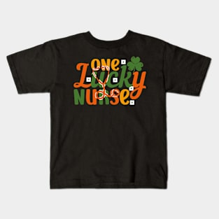 One lucky nurse, Funny st Patricks gift, Cute st pattys gift, Irish Gift, Patrick Matching. Kids T-Shirt